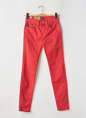 Pantalon slim țesătură poplin mărime normală roșu RALPH LAUREN femeie