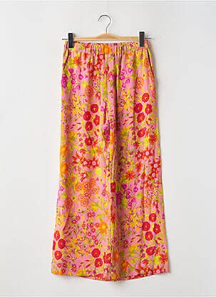 Pantalon larg țesătură crep talie înaltă roz WEEKEND MAXMARA femeie