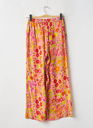 Pantalon larg țesătură crep talie înaltă roz WEEKEND MAXMARA femeie