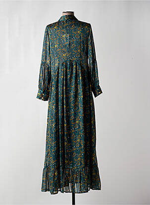 Rochie lungă mâneci lungi mâneci lungi verde OPULLENCE femeie