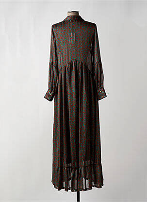 Rochie lungă mâneci lungi mâneci lungi verde OPULLENCE femeie