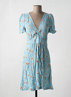 Rochie midi imprimeu floral mâneci scurte albastru SESSUN femeie