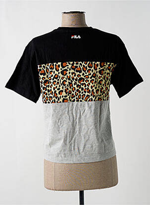 Tricou croială dreaptă mâneci scurte negru FILA femeie