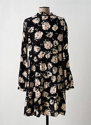 Rochie midi imprimeu floral mâneci lungi negru CHATTAWAK femeie