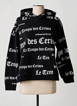 Hanorac cu glugă negru LE TEMPS DES CERISES femeie