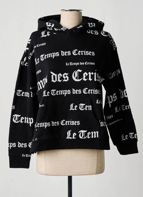 Hanorac cu glugă negru LE TEMPS DES CERISES femeie