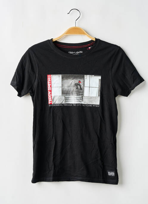 Tricou țesătură jersey mâneci scurte negru TEDDY SMITH garcon