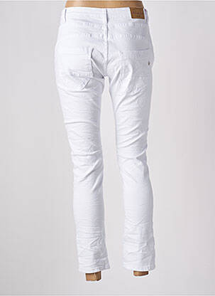 Pantalon slim talie înaltă talie înaltă alb PLACE DU JOUR femeie