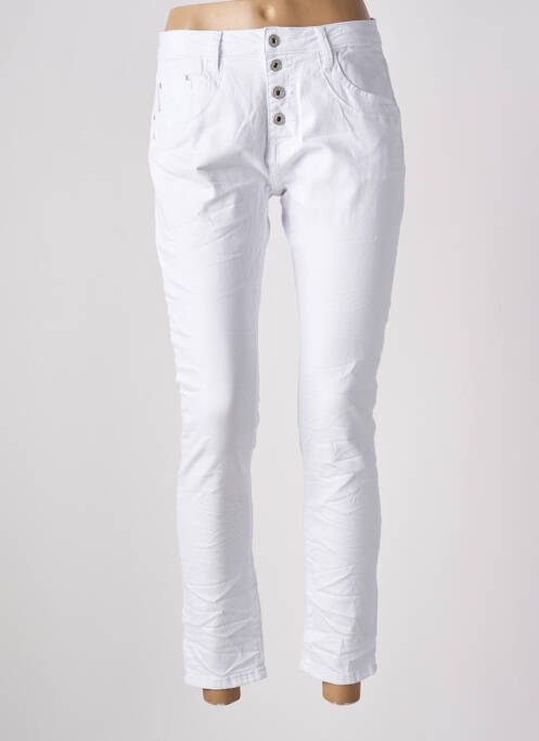 Pantalon slim alb PLACE DU JOUR femeie
