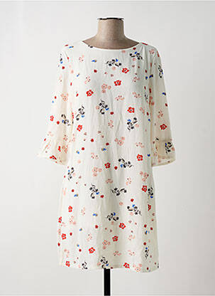 Rochie midi imprimeu floral mâneci 3/4 alb LILI & LALA femeie