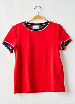 Tricou croială cambrată mâneci scurte roșu TEDDY SMITH fată
