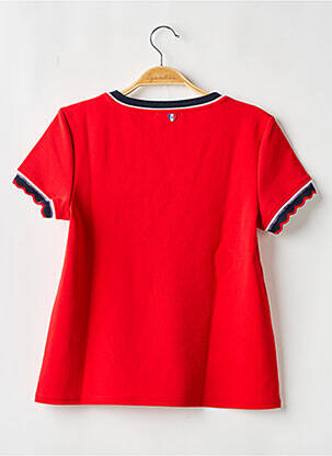 Tricou croială cambrată mâneci scurte roșu TEDDY SMITH fată