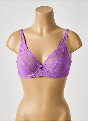 Sutien efect material satinat sutien cupe întregi cu decolteu înalt violet TRIUMPH femeie