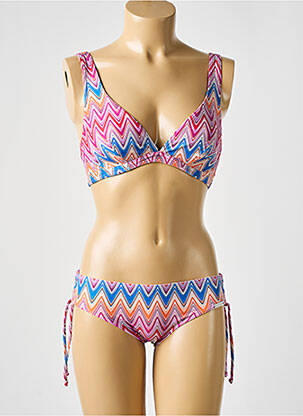 Costum de baie din două piese elasticitate sutien cupe întregi cu decolteu înalt roz SUNMARIN femeie