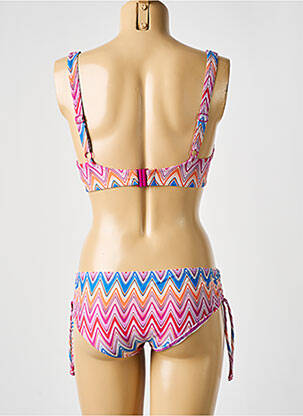 Costum de baie din două piese elasticitate sutien cupe întregi cu decolteu înalt roz SUNMARIN femeie