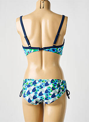 Costum de baie din două piese elasticitate sutien cupe întregi cu decolteu înalt albastru SUNMARIN femeie