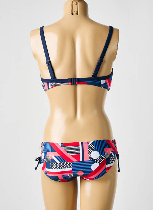 Costum de baie din două piese elasticitate sutien balconet cu decolteu înalt albastru SUNMARIN femme