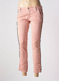 Pantalon 7/8 elasticitate talie joasă roz PLEASE femeie