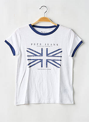 Tricou croială cambrată mâneci scurte albastru PEPE JEANS fată