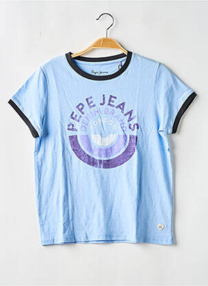 Tricou elasticitate mâneci scurte albastru PEPE JEANS fată