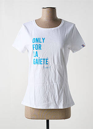 Tricou serigrafie mâneci scurte alb KARIBAN femeie