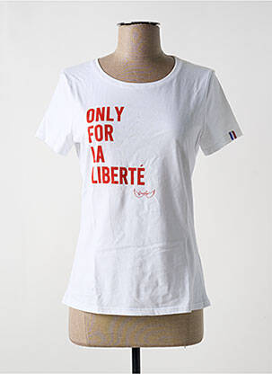 Tricou serigrafie mâneci scurte alb KARIBAN femeie