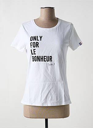 Tricou serigrafie mâneci scurte alb KARIBAN femeie