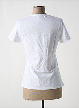 Tricou serigrafie mâneci scurte alb KARIBAN femeie