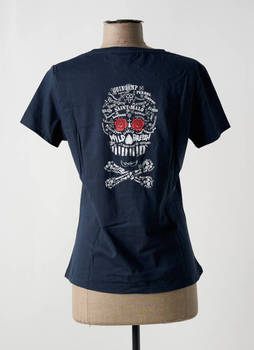 Tricou serigrafie mâneci scurte albastru KARIBAN femme