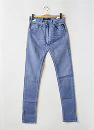 Pantalon slim închidere cu fermoar sub clapetă cu nasturi albastru REPLAY homme
