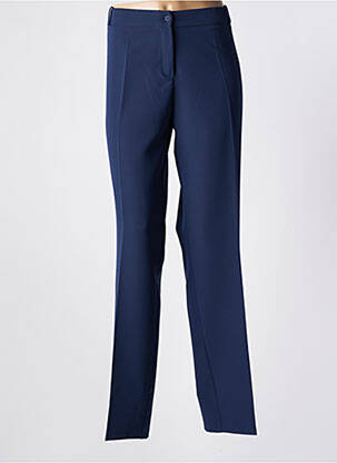 Pantalon drept talie cu cleme mărime normală albastru ESTEL COLLECTION femeie