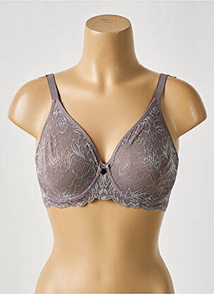 Sutien efect material satinat sutien cupe întregi cu decolteu înalt gri TRIUMPH femeie