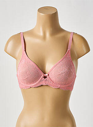 Sutien efect material satinat sutien cupe întregi cu decolteu înalt roz TRIUMPH femeie