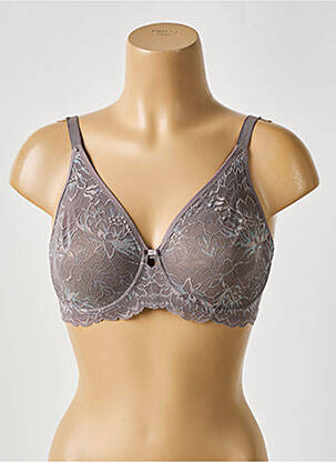 Sutien efect material satinat sutien cupe întregi cu decolteu înalt gri TRIUMPH femeie