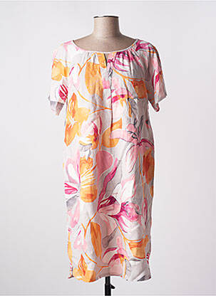 Rochie midi imprimeu floral mâneci scurte portocalie BETTY BARCLAY femeie