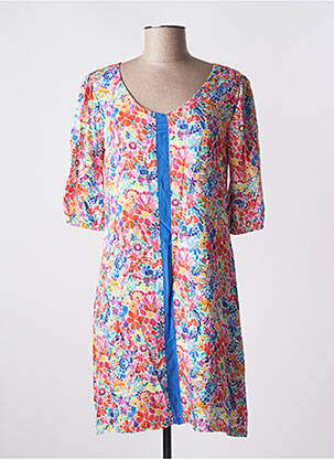 Rochie scurtă croială fluidă mâneci 3/4 albastru PAUL BRIAL femeie