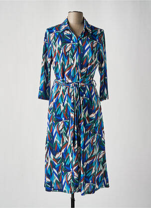 Rochie midi mâneci 3/4 mâneci 3/4 albastru DIANE LAURY femeie