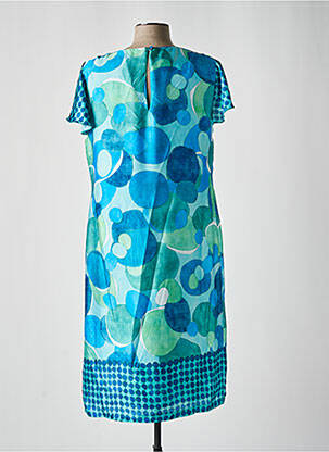 Rochie midi imprimeu fantezie mâneci scurte albastru ESTEL COLLECTION femeie