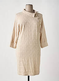 Rochie midi mâneci 3/4 mâneci 3/4 bej ESTEL COLLECTION femme