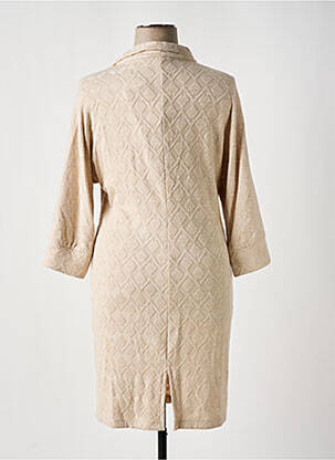Rochie midi mâneci 3/4 mâneci 3/4 bej ESTEL COLLECTION femeie