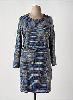 Rochie midi imprimeu fantezie mâneci lungi albastru DIANE LAURY femeie