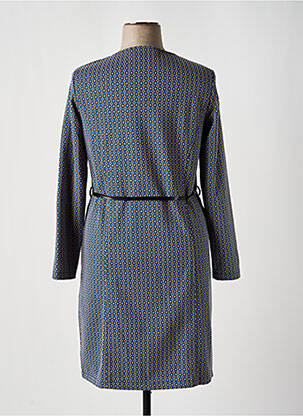Rochie midi imprimeu fantezie mâneci lungi albastru DIANE LAURY femeie
