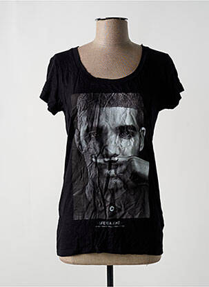 Tricou imprimeu fantezie mâneci scurte negru ELEVEN PARIS femeie