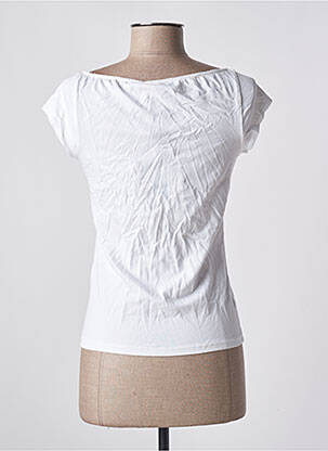 Tricou serigrafie cu strasuri mâneci scurte alb KAVANY femeie