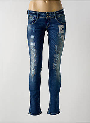 Blugi skinny țesătură brută mărime normală albastru MET femeie