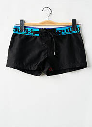 Chiloți de baie efect material satinat scurt negru PULL IN femme
