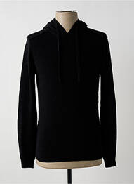 Hanorac cu glugă guler rotund mâneci lungi negru WOOL & CO homme