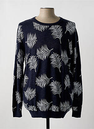 Pulover țesătură melanj mâneci lungi albastru KNOWLEDGE COTTON APPAREL bărbat