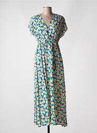 Rochie lungă mâneci scurte mâneci scurte albastru C'EST BEAU LA VIE femme