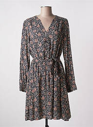 Rochie midi imprimeu floral mâneci lungi negru C'EST BEAU LA VIE femme